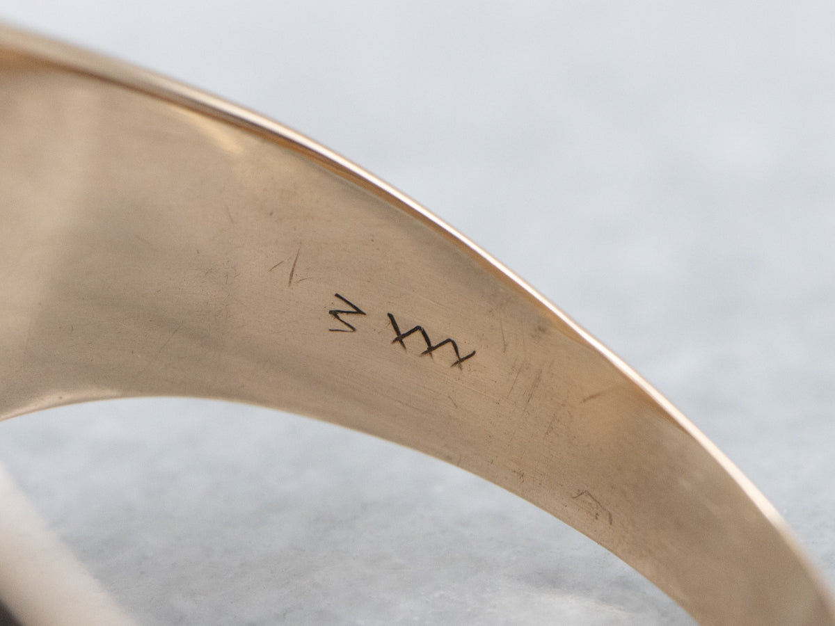 Victorian Gold Old English Letter "J" Signet Ring