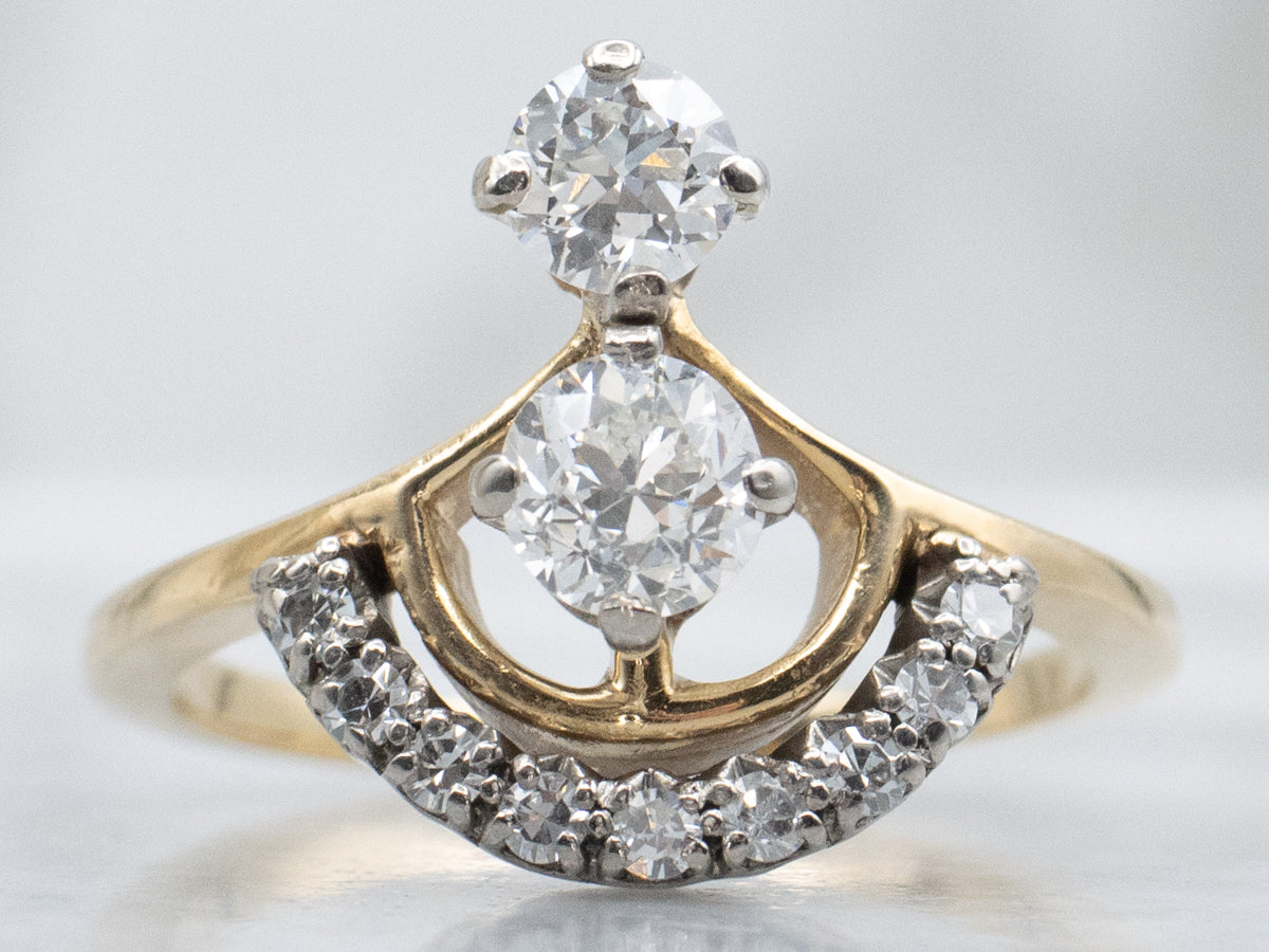 Vintage Old Mine Cut Diamond Jabel Ring