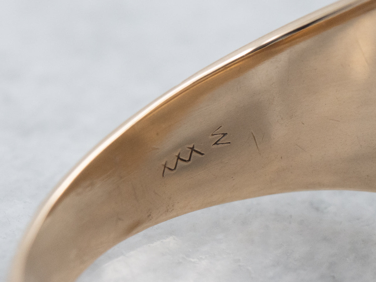 Victorian Gold Old English Letter "J" Signet Ring