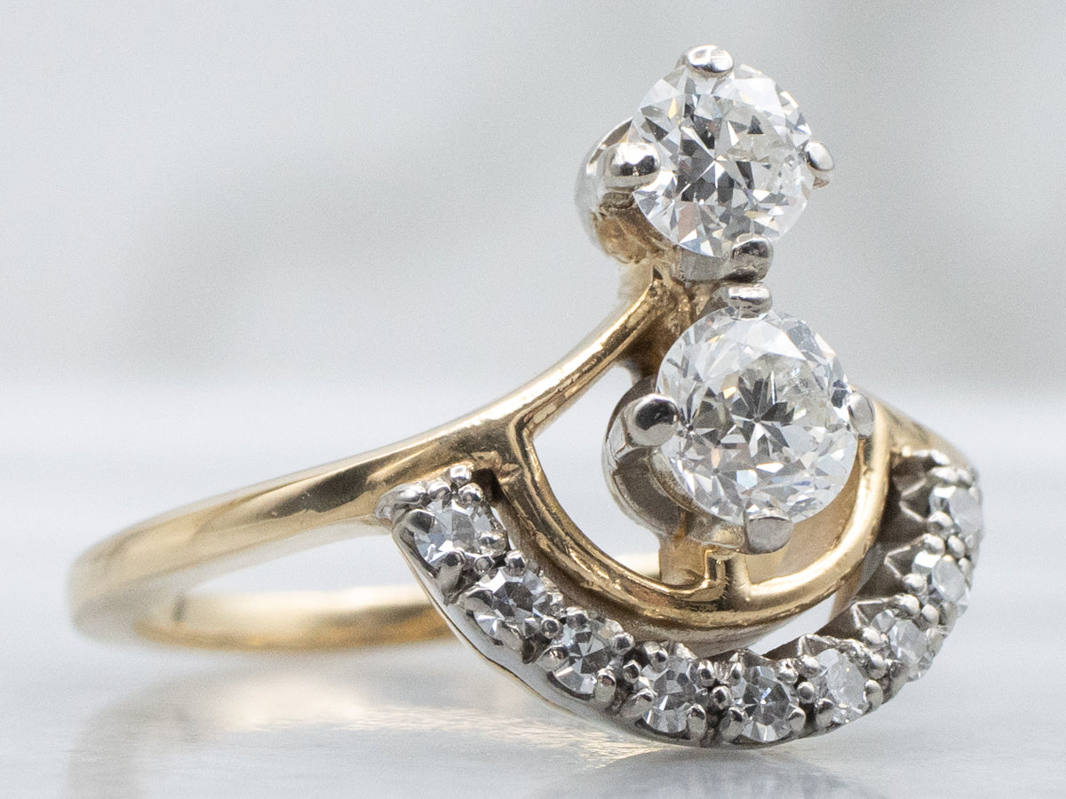Vintage Old Mine Cut Diamond Jabel Ring