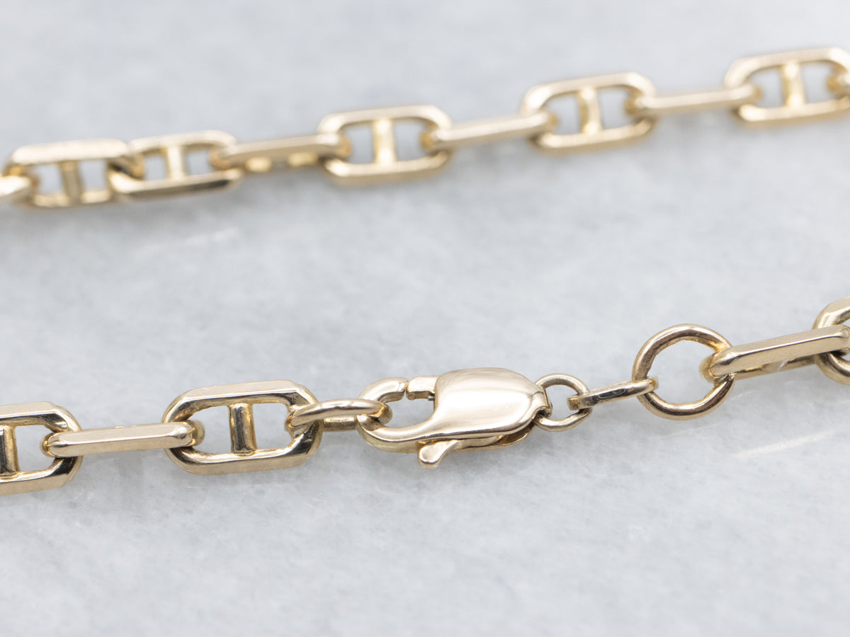 Polished Yellow Gold Mariner-Link Bracelet