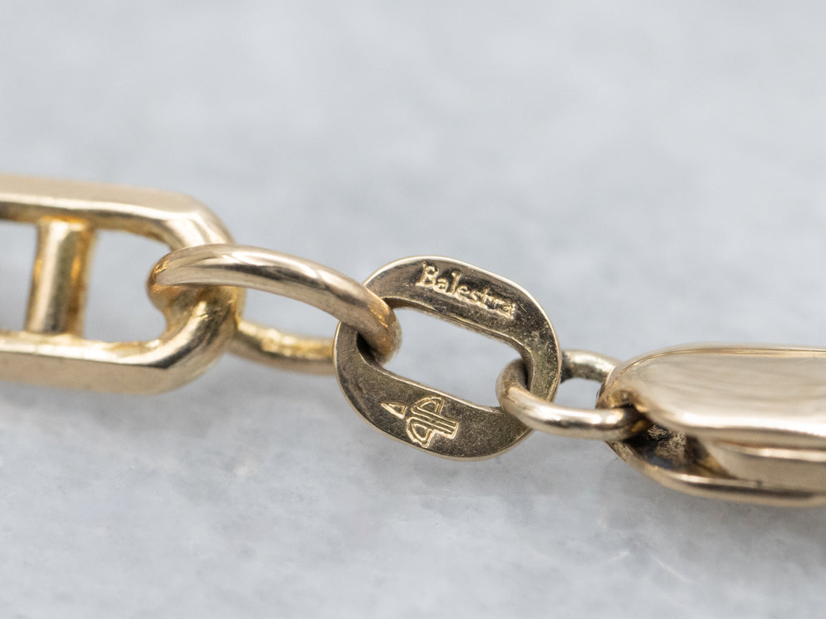 Polished Yellow Gold Mariner-Link Bracelet