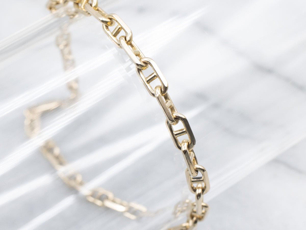 Polished Yellow Gold Mariner-Link Bracelet