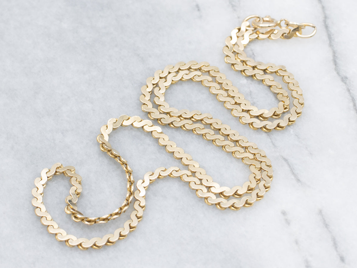 Heavy Yellow Gold Serpentine-Link Chain
