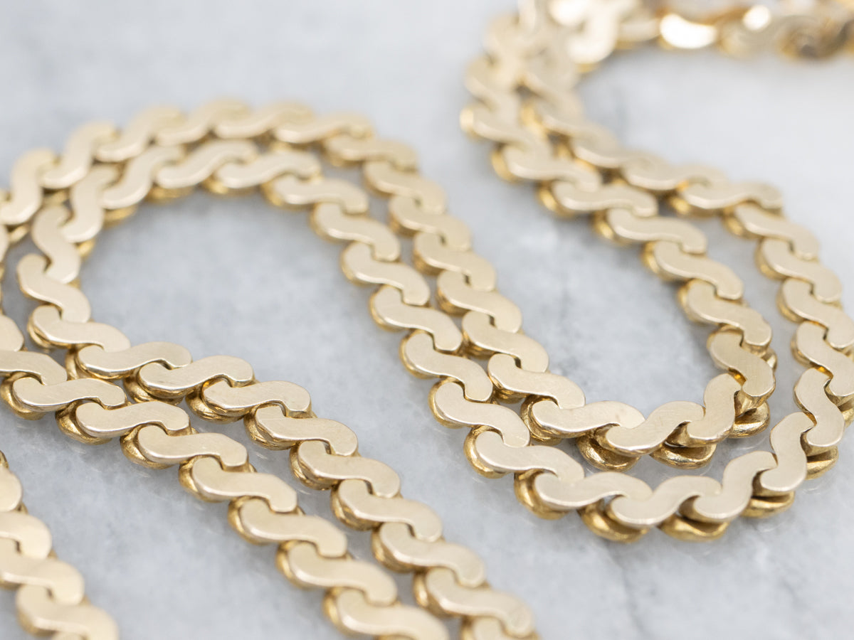 Heavy Yellow Gold Serpentine-Link Chain