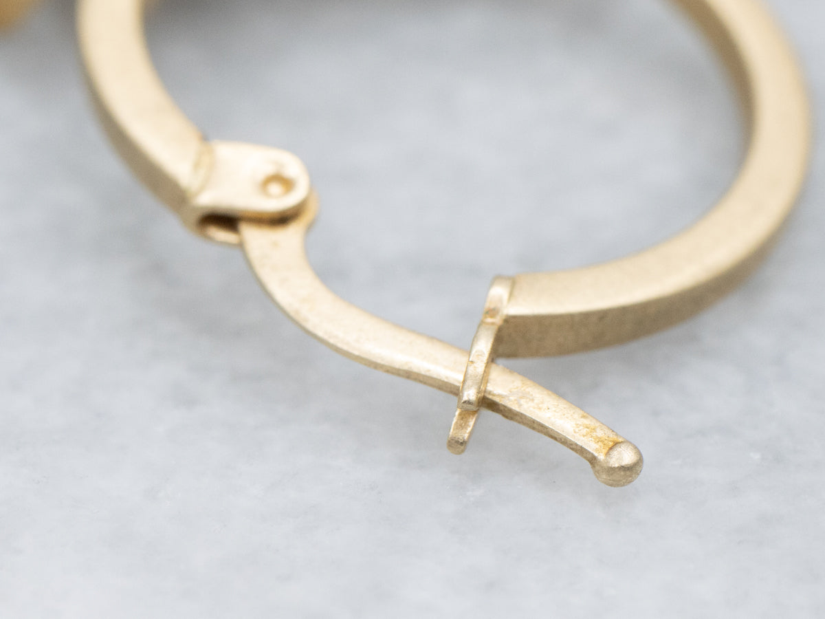 Brushed Gold Hoop Earrings with Disc Tassels