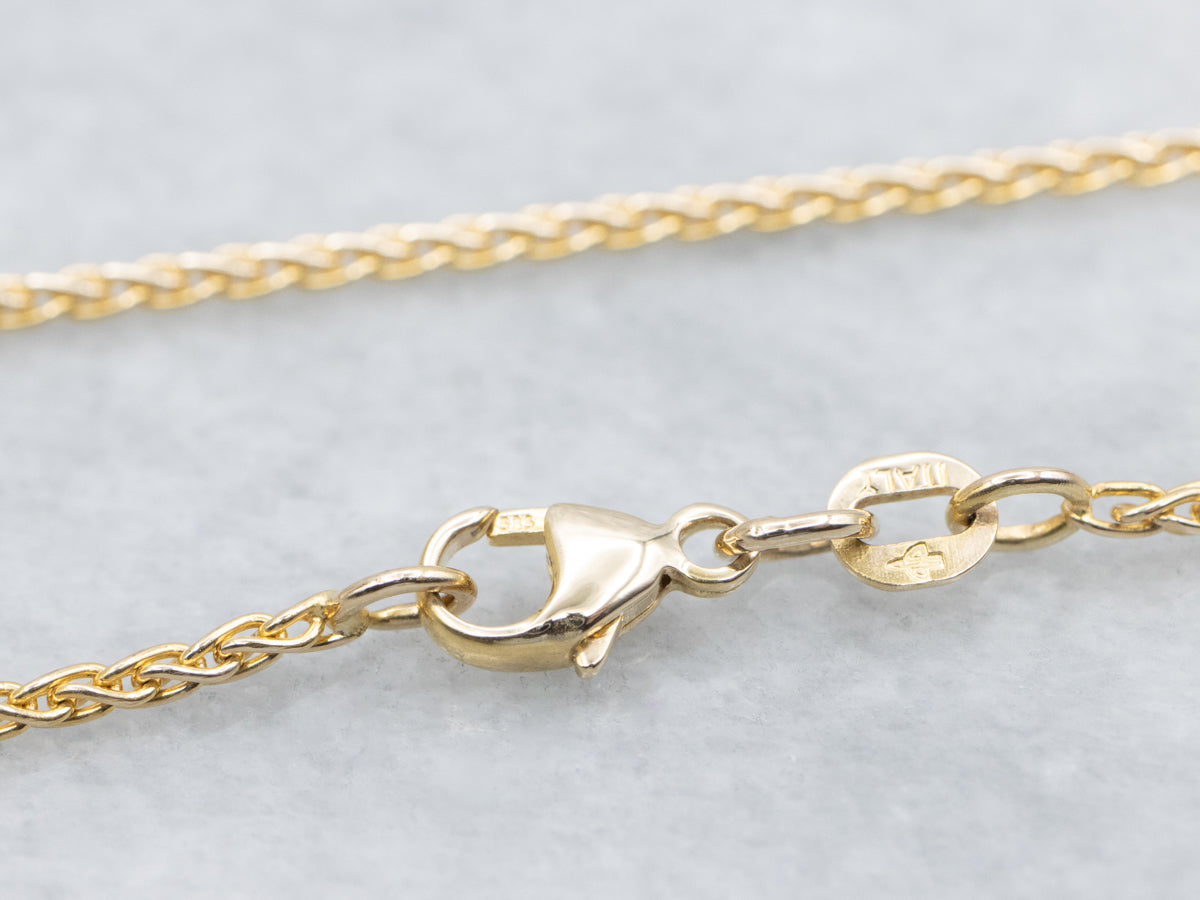 Yellow Gold Wheat Chain with Lobster Clasp