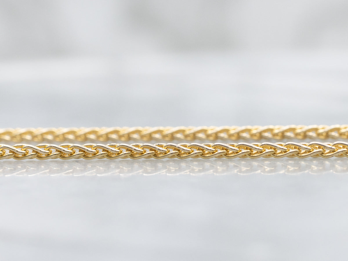 Yellow Gold Wheat Chain with Lobster Clasp