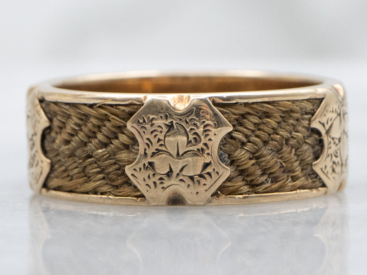 Victorian Ivy Patterned Mourning Jewelry Hair Band