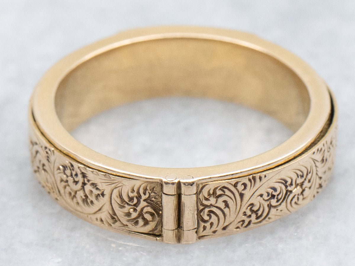 Victorian Era Mourning Band with Enamel Old English "D" Monogram