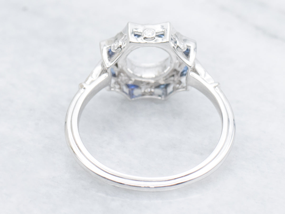 The Old-North Sapphire and Diamond Semi-Mount Ring