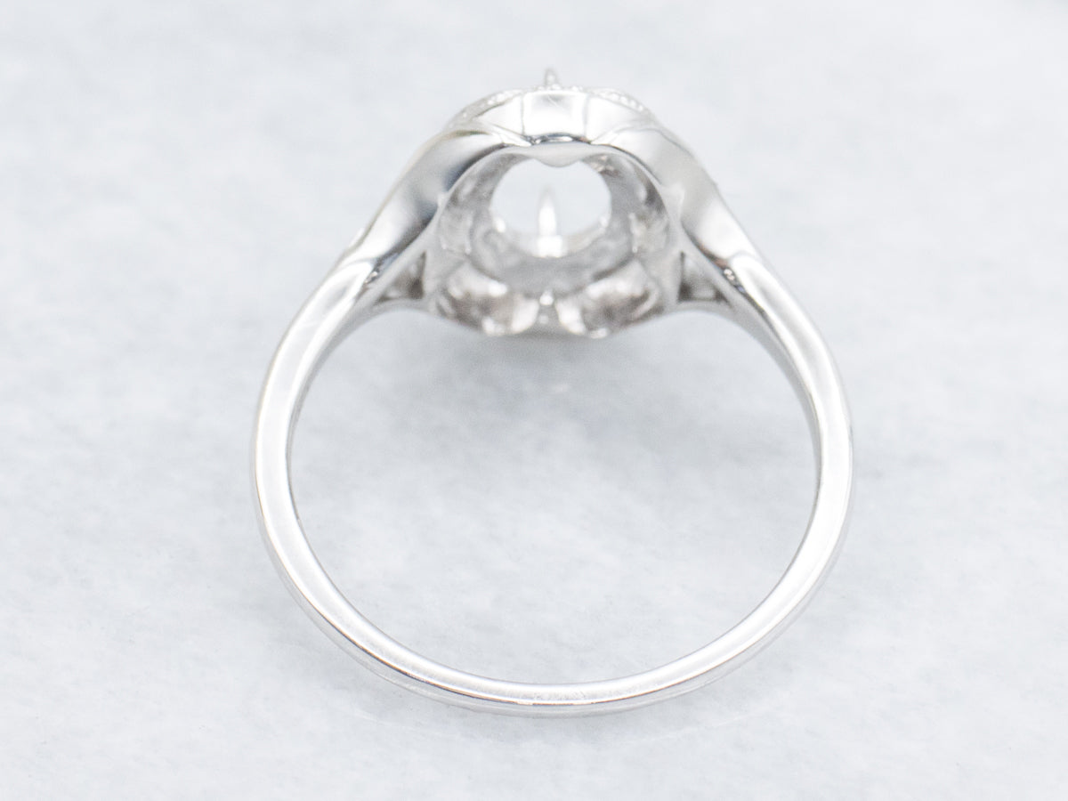 The Canterbury Sapphire and Diamond Halo Semi-Mount Ring