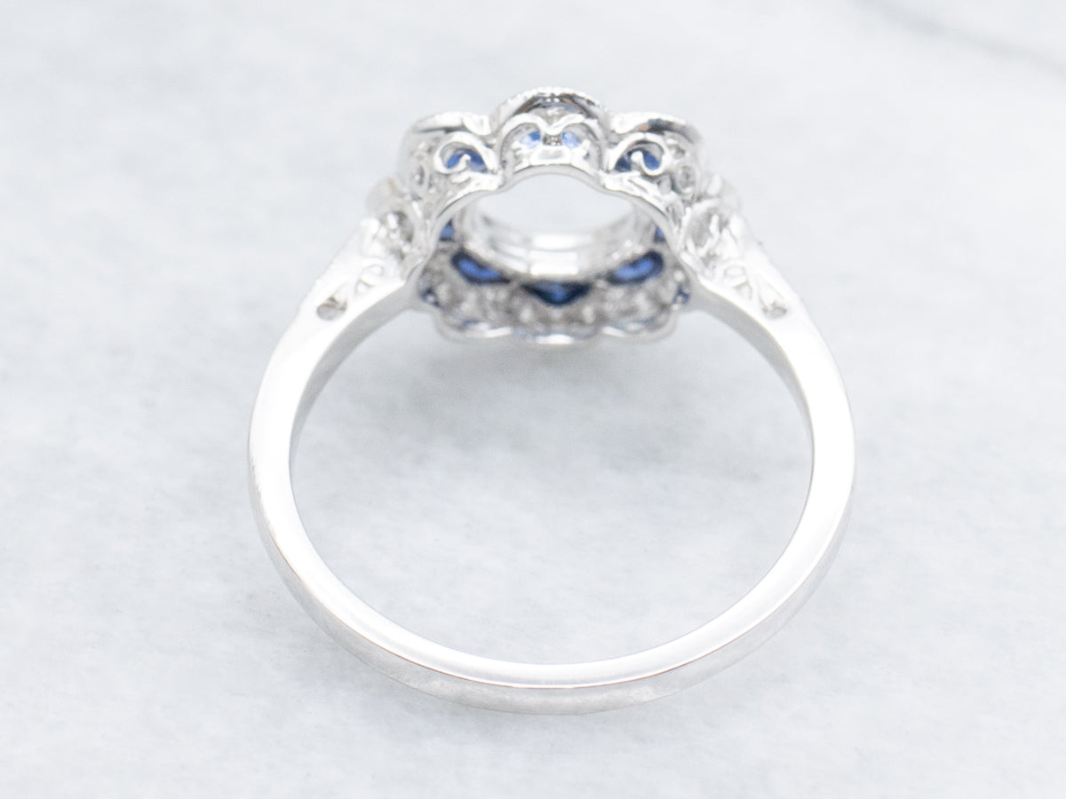 The Botanica Sapphire and Diamond Semi-Mount Ring