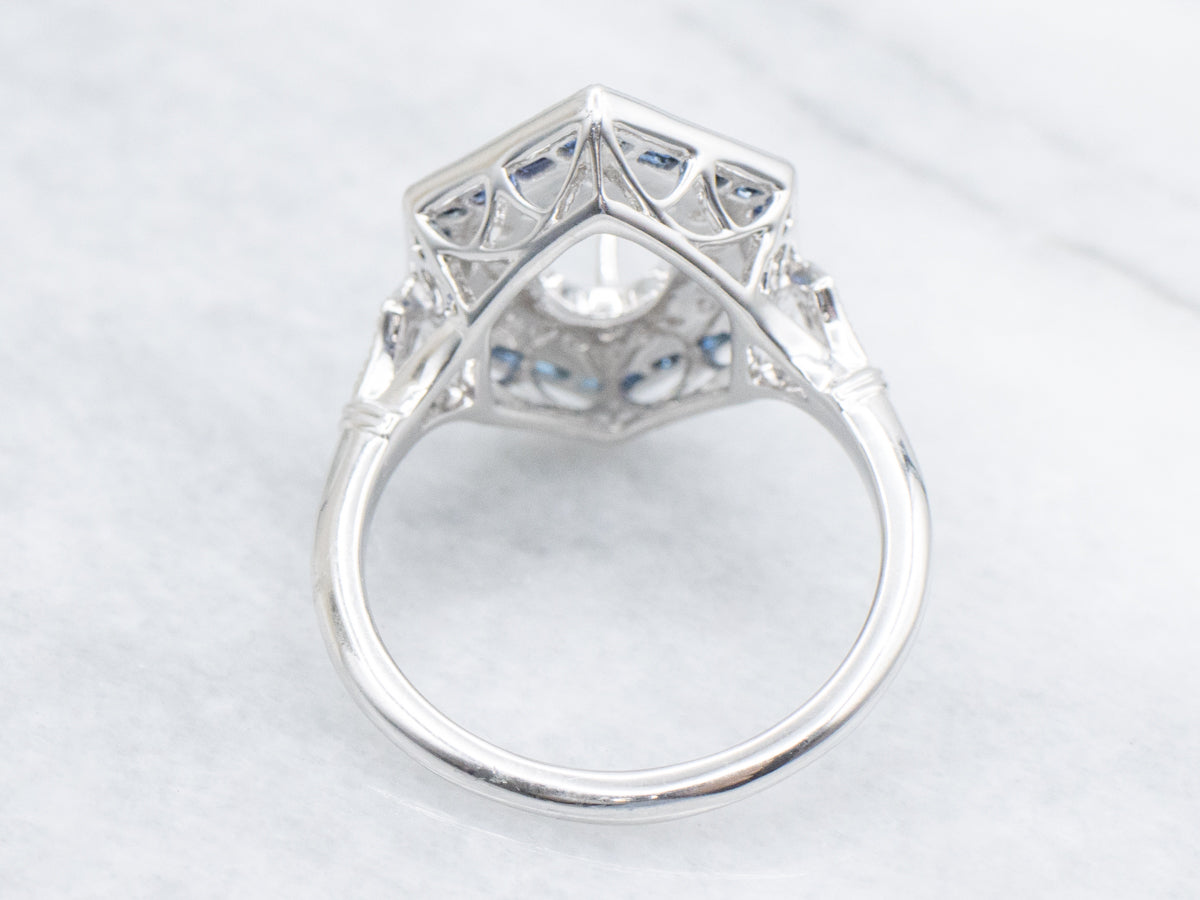 The Quincy Sapphire and Diamond Semi-Mount Ring