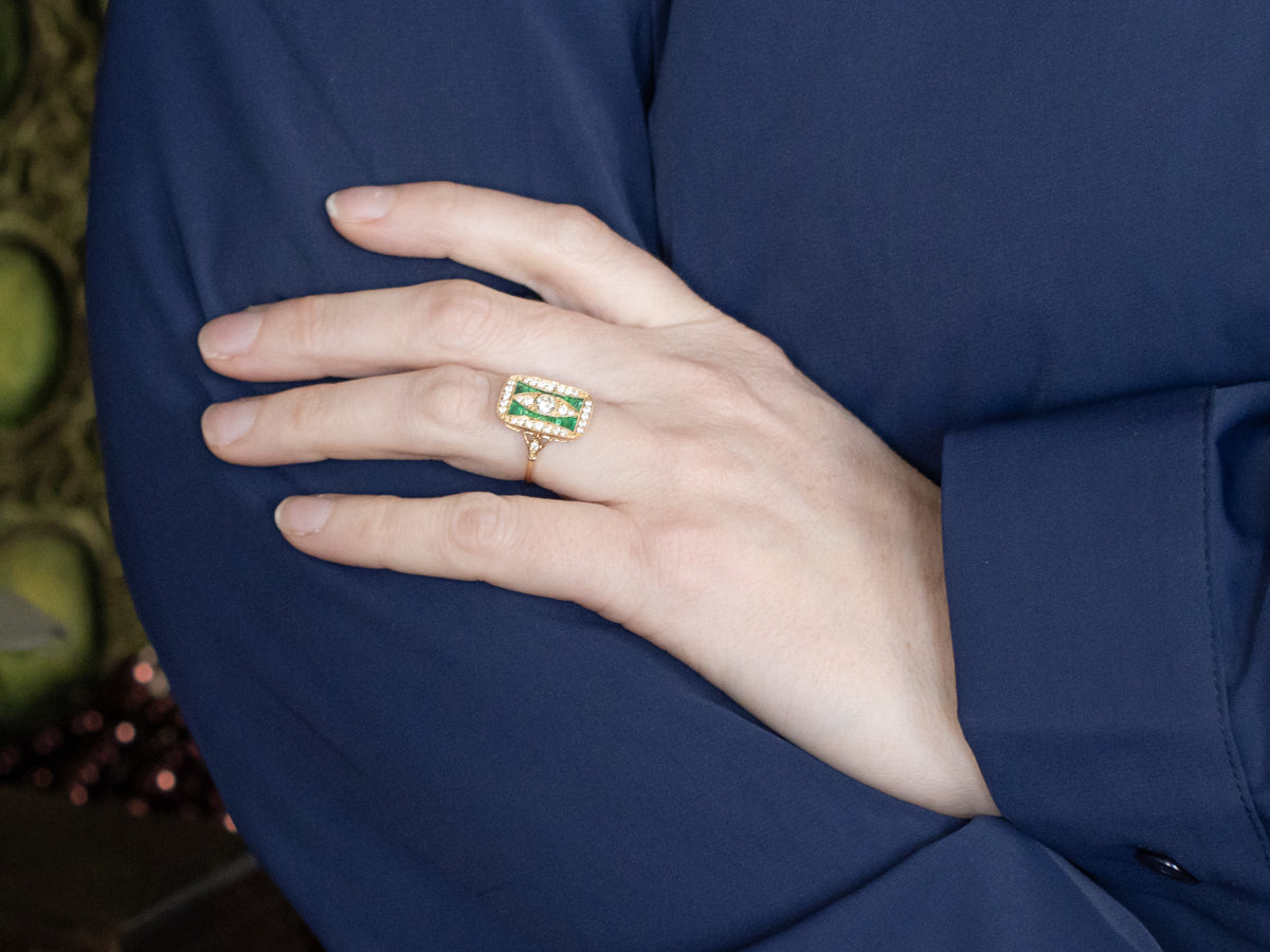 The McIntyre Emerald and Diamond Dinner Ring