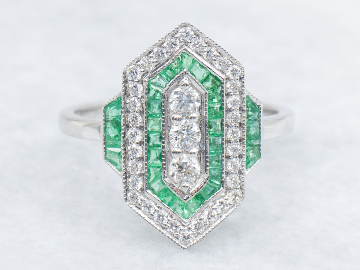 The Belfast Emerald and Diamond Dinner Ring