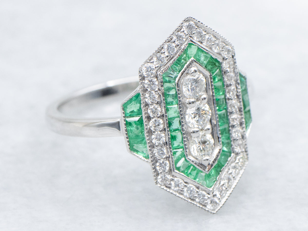 The Belfast Emerald and Diamond Dinner Ring