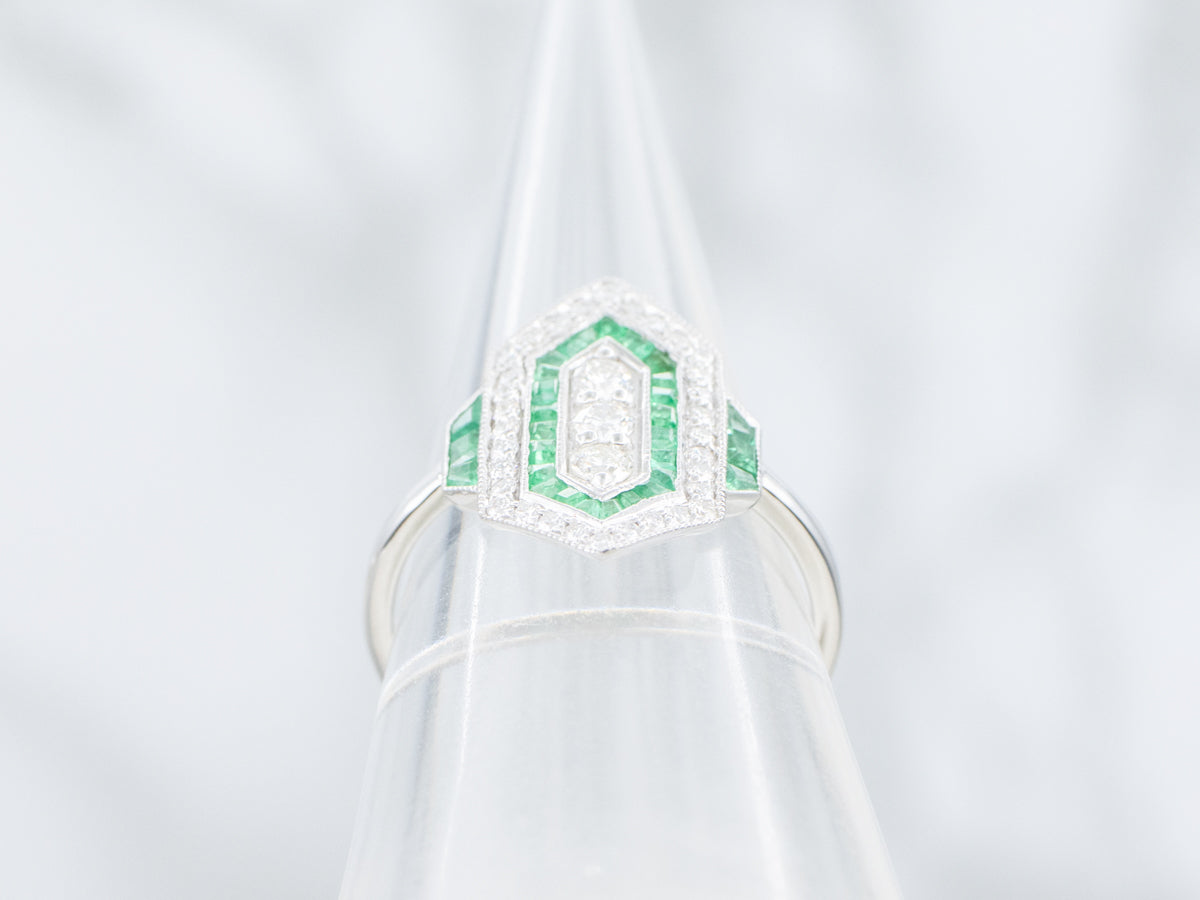 The Belfast Emerald and Diamond Dinner Ring