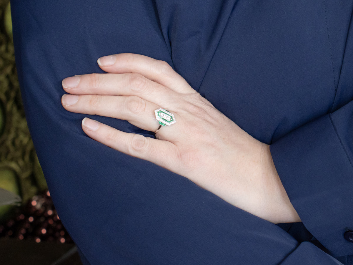 The Belfast Emerald and Diamond Dinner Ring