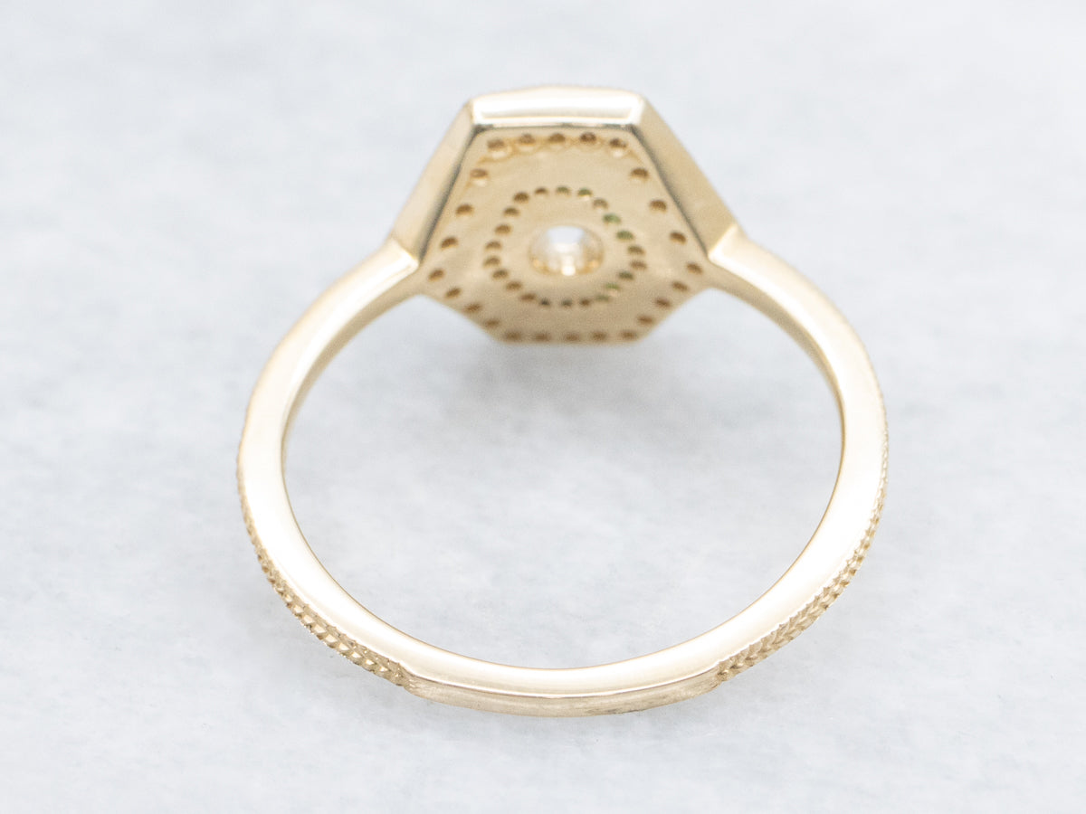 The Winslow Emerald and Diamond Halo Semi-Mount Ring