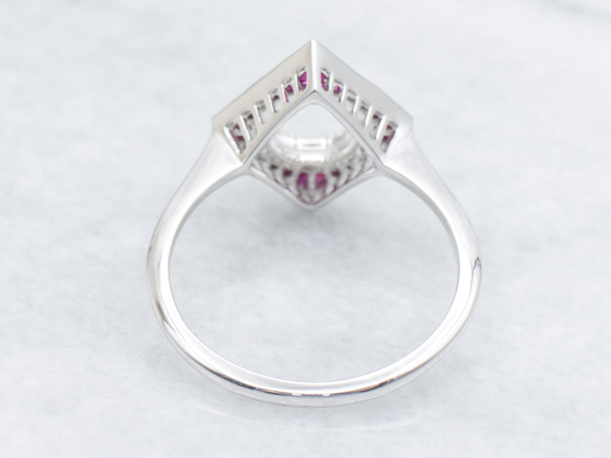 The Emery Ruby Halo Semi-Mount Ring