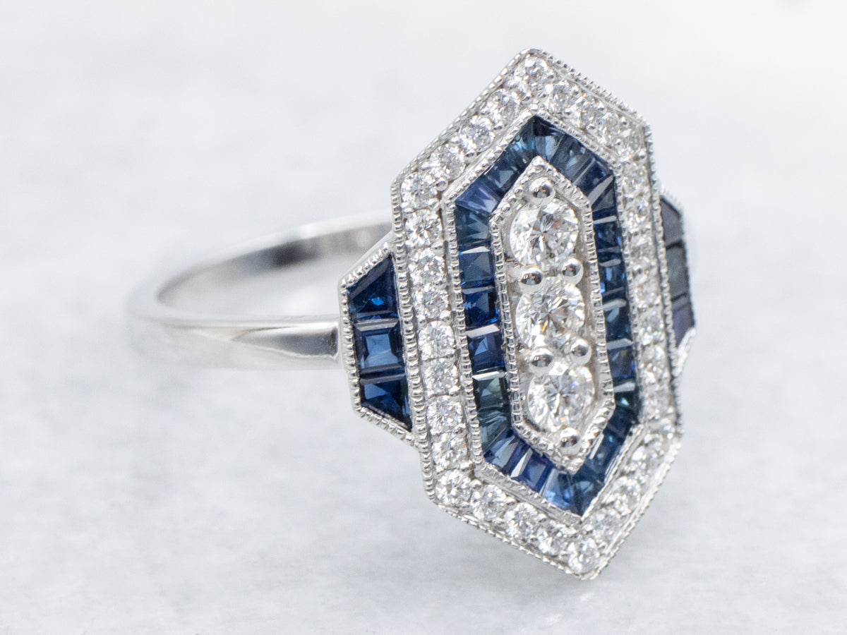 The Belfast Sapphire and Diamond Dinner Ring