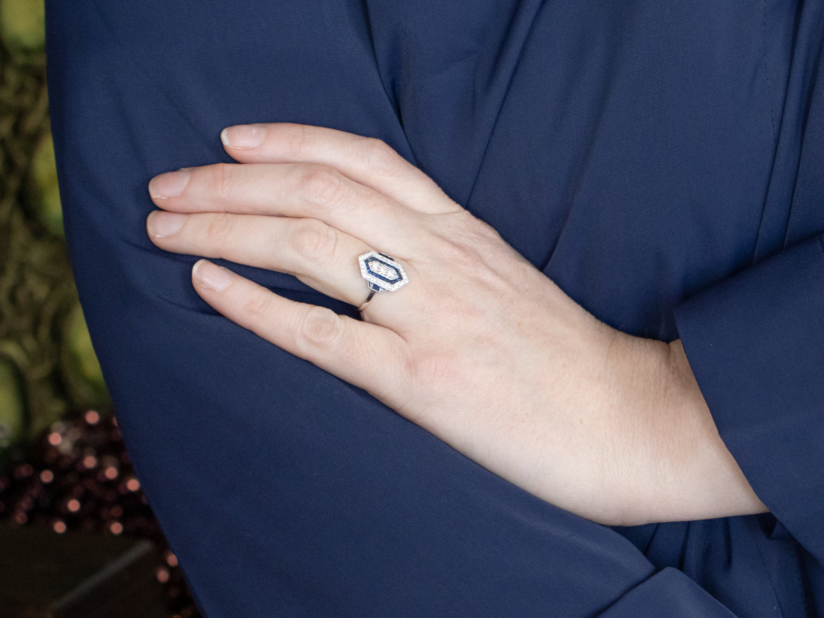 The Belfast Sapphire and Diamond Dinner Ring