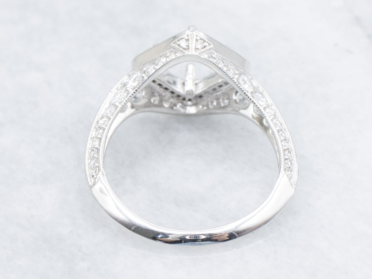 The Granary Sapphire and Diamond Semi-Mount Ring