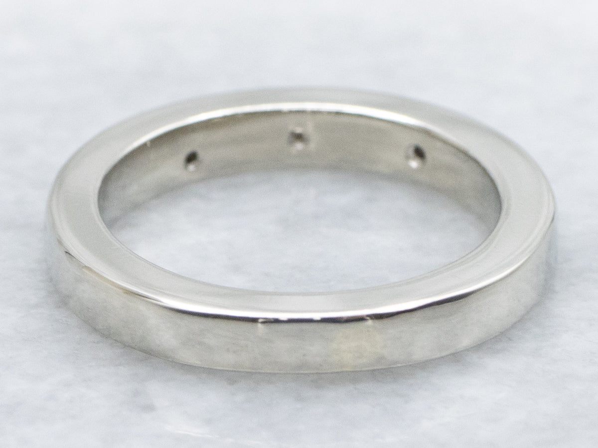 Flush-Set Princess Cut Diamond Square Wedding Band