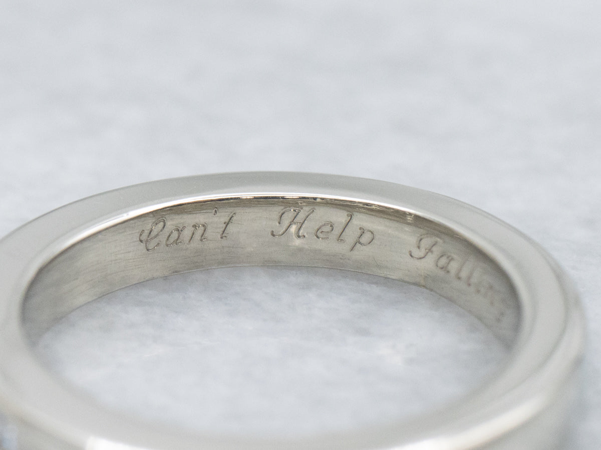 Flush-Set Princess Cut Diamond Square Wedding Band
