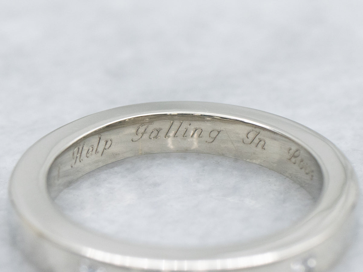 Flush-Set Princess Cut Diamond Square Wedding Band