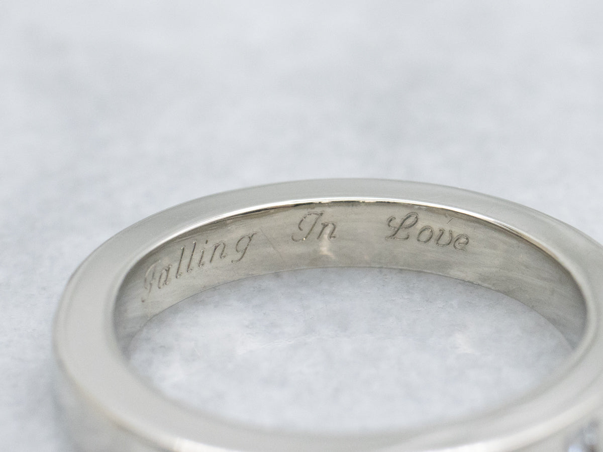 Flush-Set Princess Cut Diamond Square Wedding Band