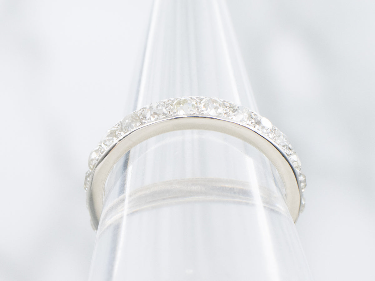Antique Old Mine Cut Diamond Eternity Band