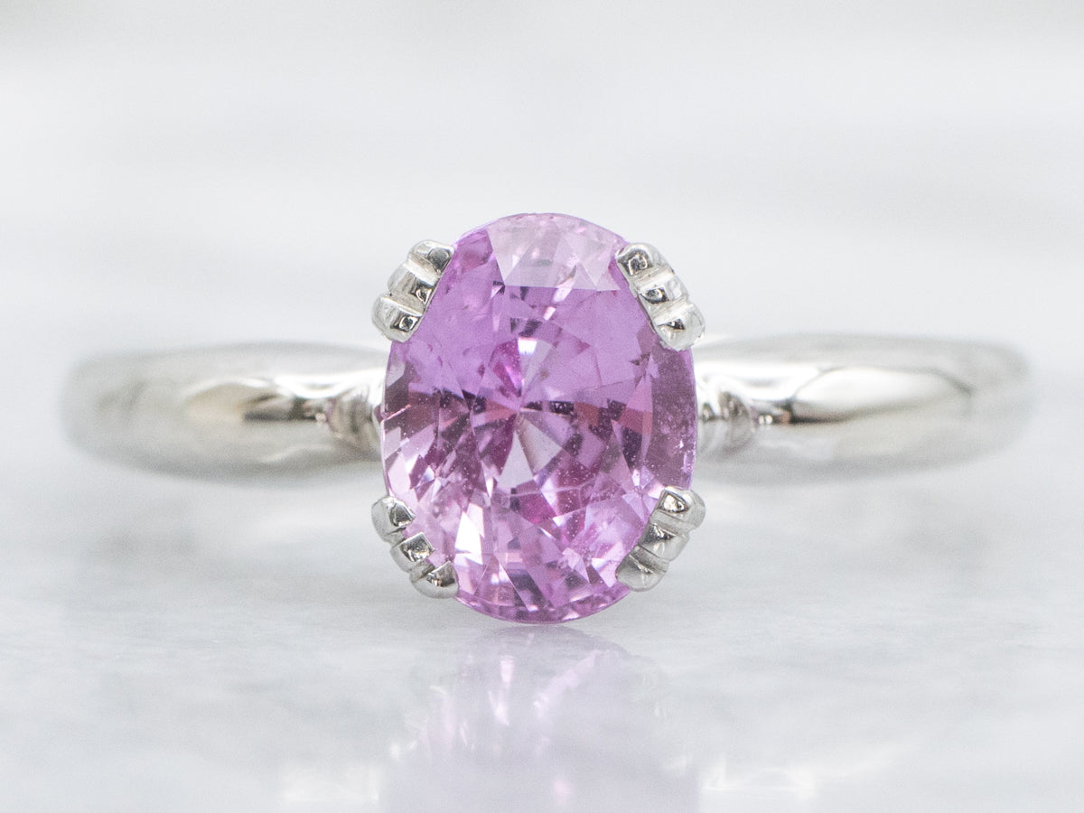 Berry-Pink Sapphire Solitaire Engagement Ring