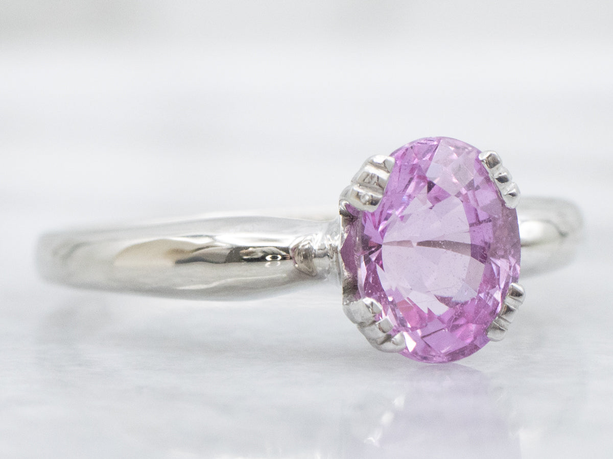 Berry-Pink Sapphire Solitaire Engagement Ring