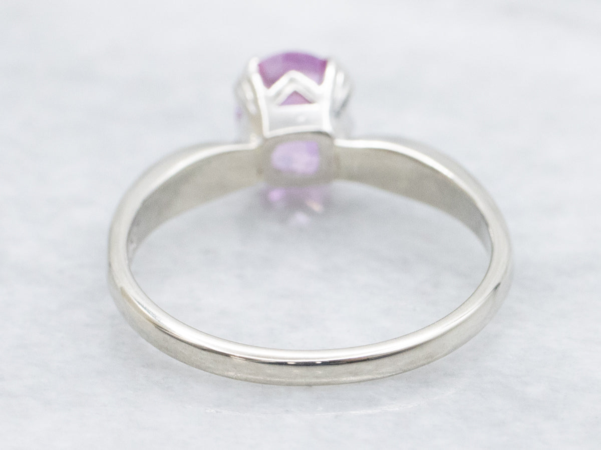 Berry-Pink Sapphire Solitaire Engagement Ring