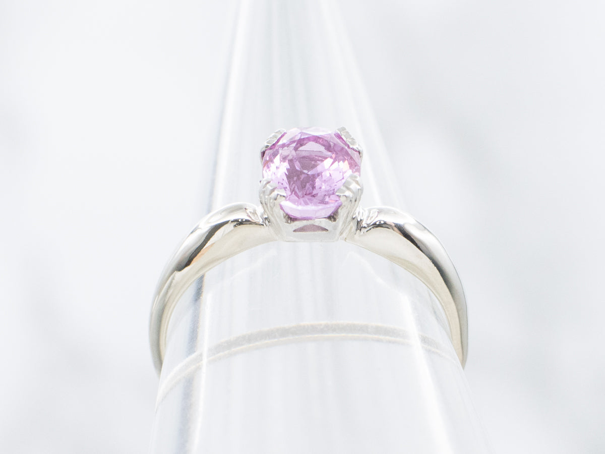 Berry-Pink Sapphire Solitaire Engagement Ring