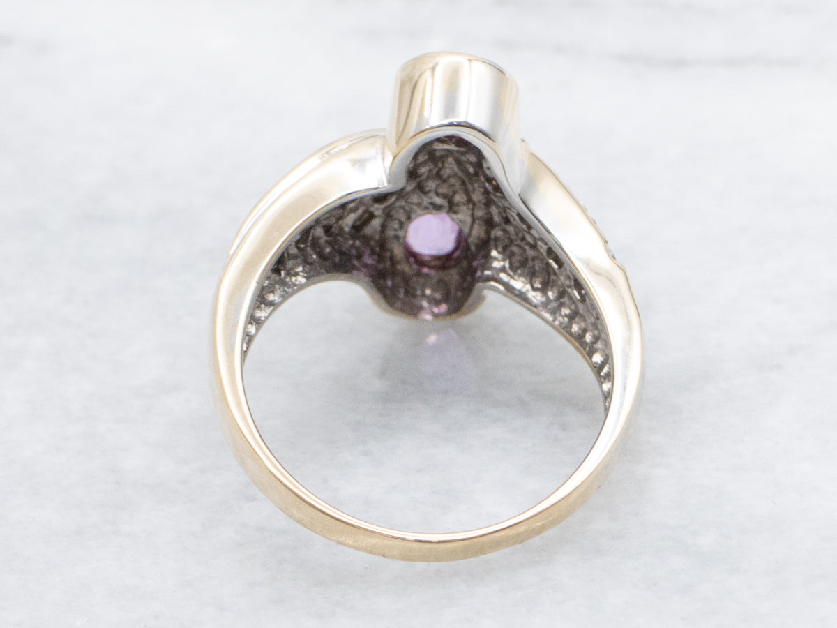 Pink Sapphire Diamond Bypass Ring