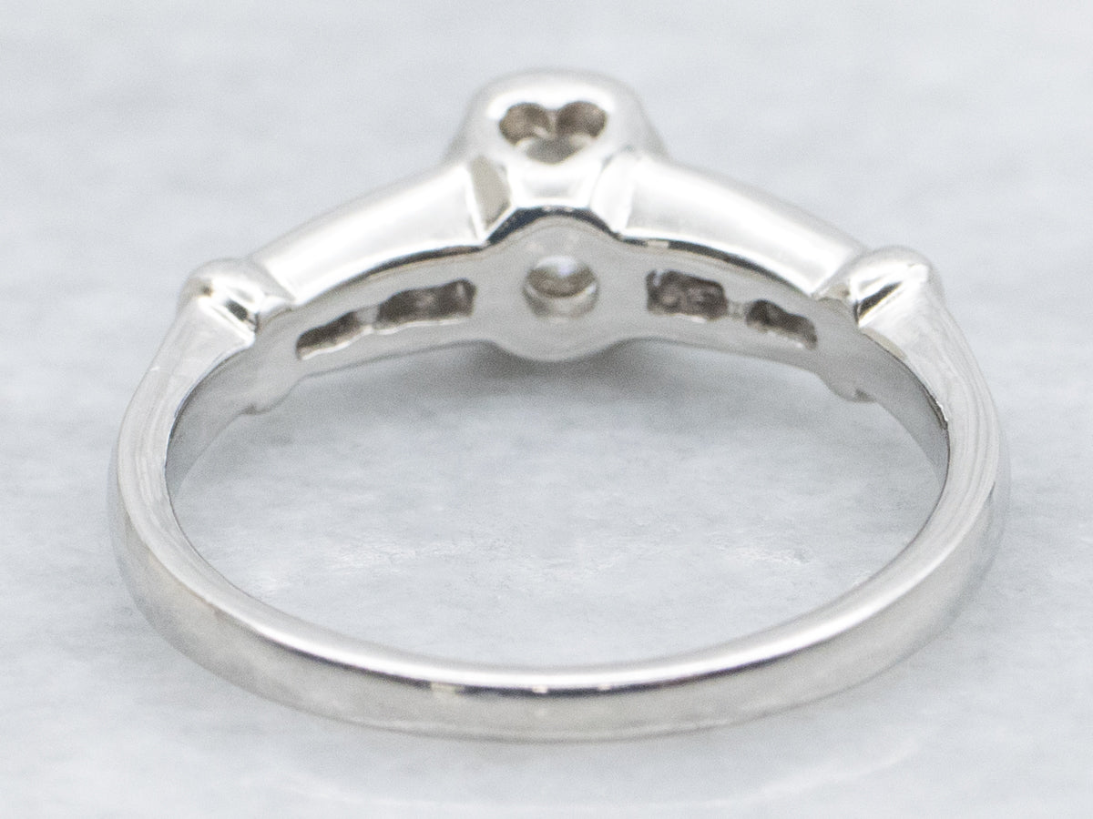 Semi-Bezel Set Platinum and Diamond Engagement Ring