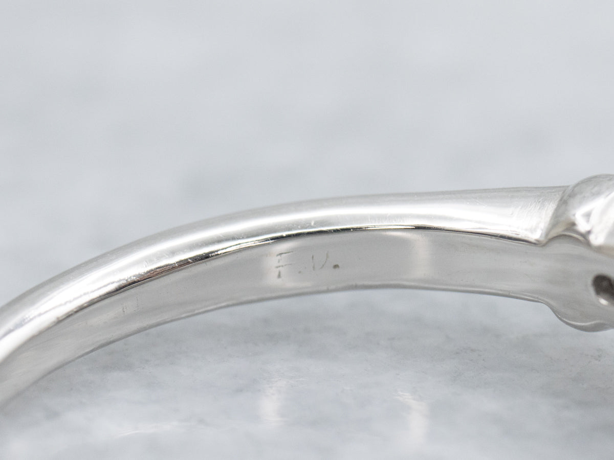 Semi-Bezel Set Platinum and Diamond Engagement Ring