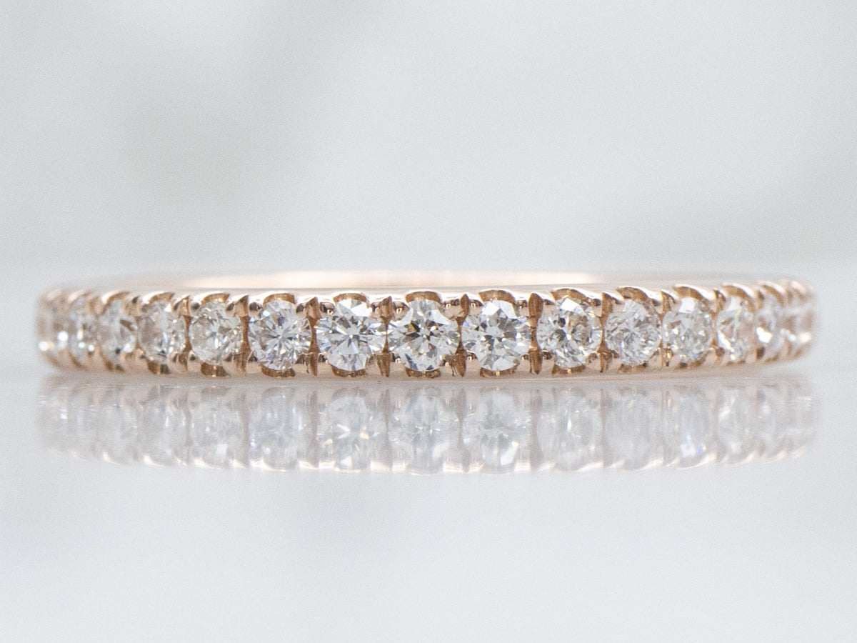 Polished Rose Gold Diamond Band