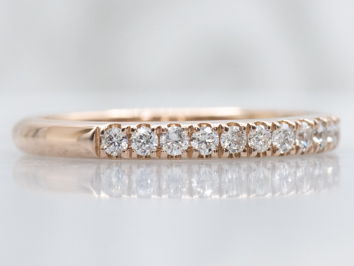 Polished Rose Gold Diamond Band