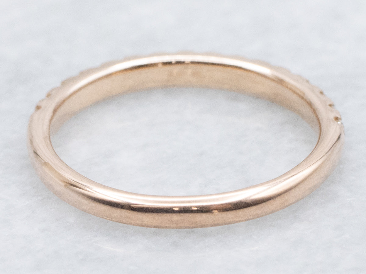 Polished Rose Gold Diamond Band