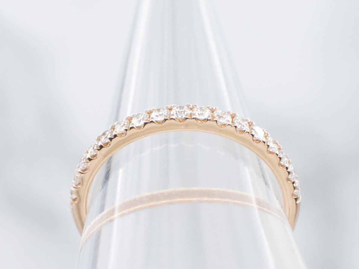 Polished Rose Gold Diamond Band