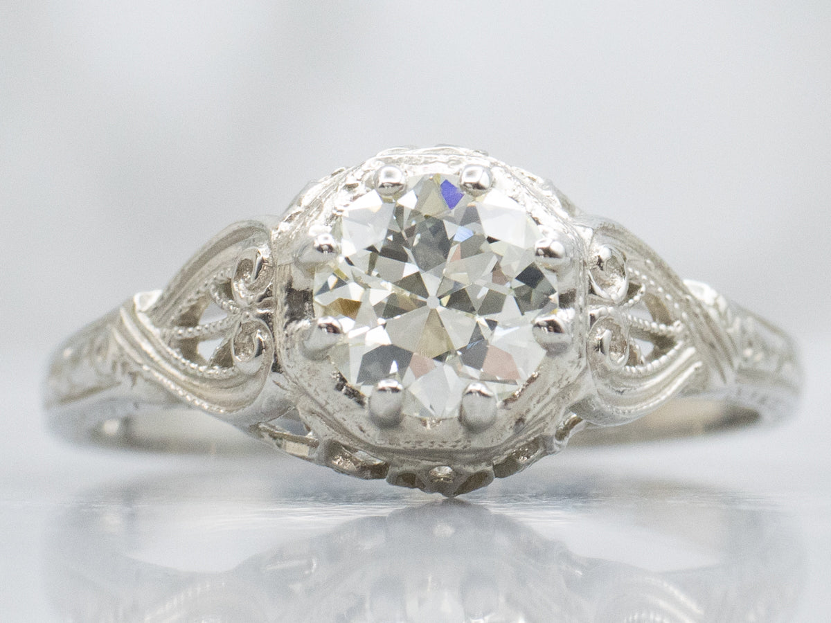European Cut Diamond Engagement Ring the Forrester Ring by Elizabeth Henry