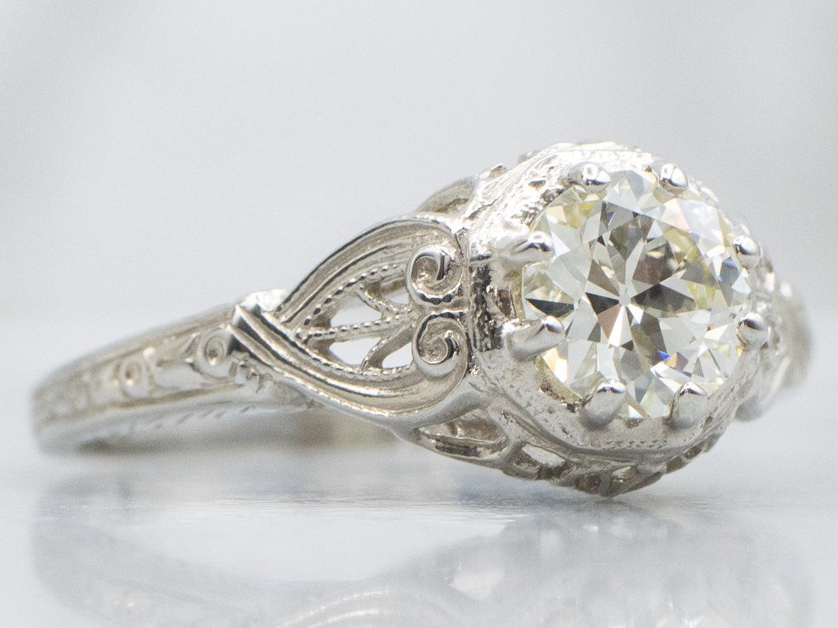 European Cut Diamond Engagement Ring the Forrester Ring by Elizabeth Henry