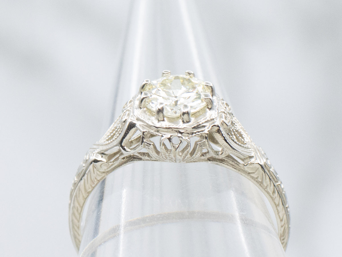 European Cut Diamond Engagement Ring the Forrester Ring by Elizabeth Henry