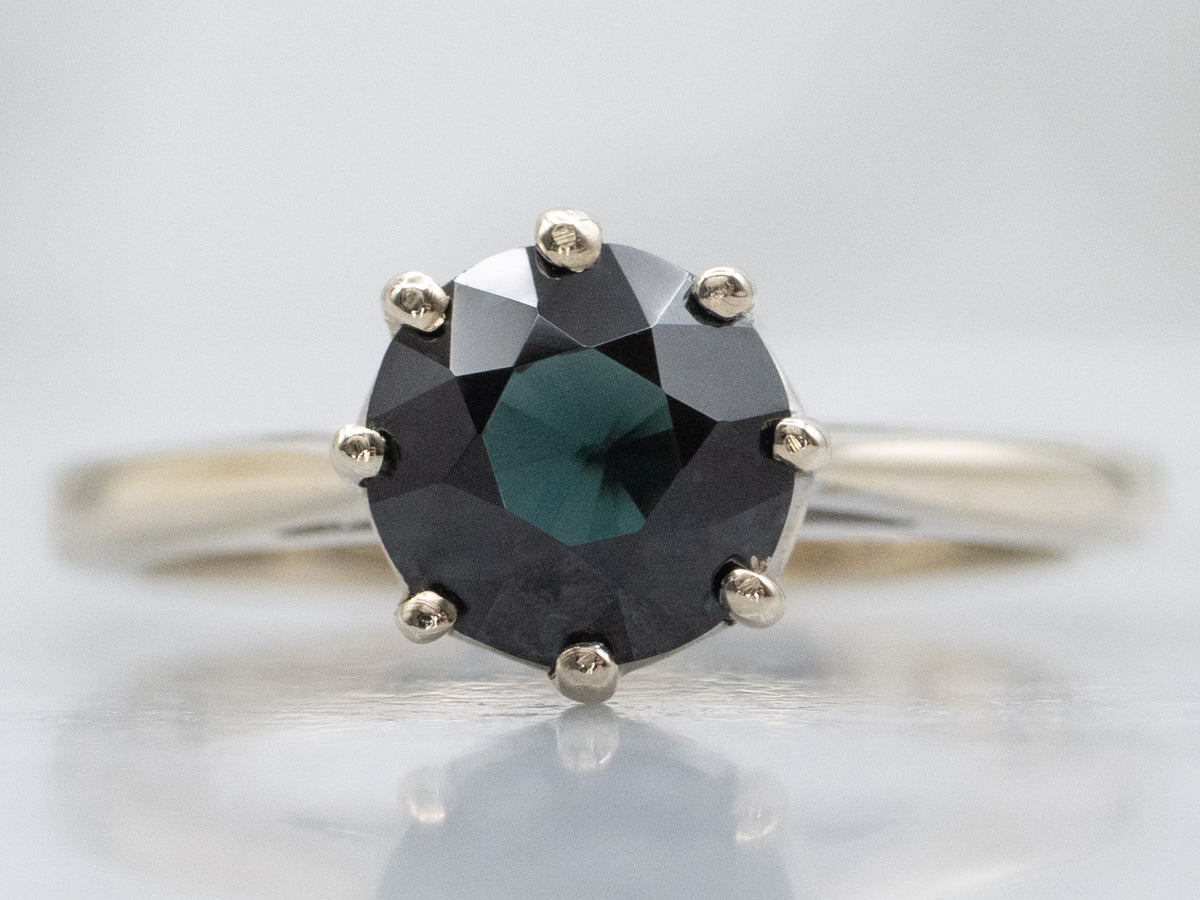 Color Changing Garnet and White Gold Solitaire Ring