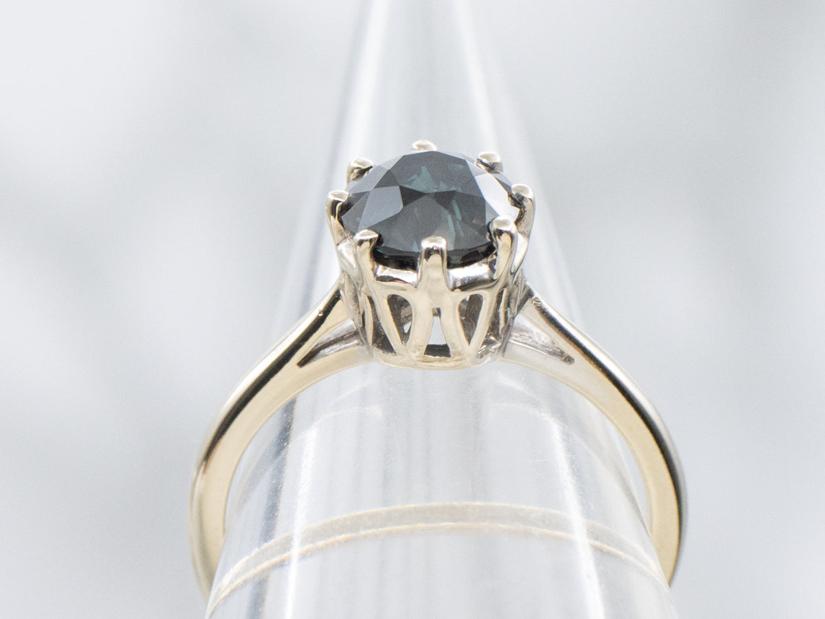 Color Changing Garnet and White Gold Solitaire Ring
