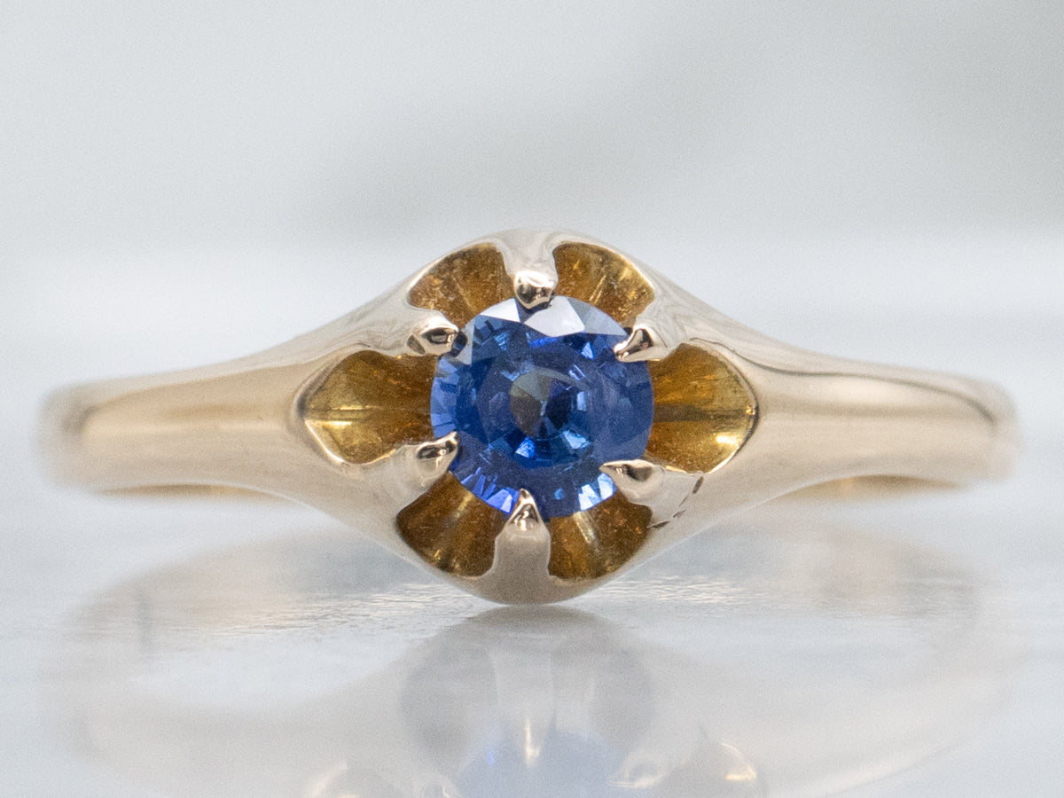 Victorian Purple-Sapphire Belcher Ring